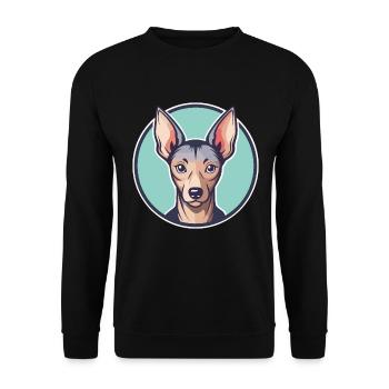 Mexikanische haarlose Hunderasse Cartoon Kawaii Clipart - Unisex Pullover - Schwarz - Vorne - Alina (178cm) & Michal (187cm)