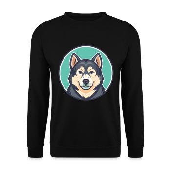 Middle Asian Ovtcharka Dog Breed Cartoon Kawaii - Unisex Sweatshirt - black - Front - Alina (178cm) & Michal (187cm)