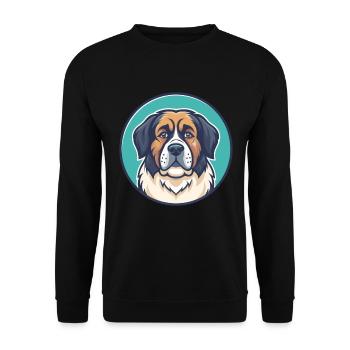 Moskau Wachhund Hunderasse Cartoon Kawaii Clipart - Unisex Pullover - Schwarz - Vorne - Alina (178cm) & Michal (187cm)