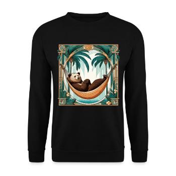 Pension de retraite Ours Retraité Palmiers Cadeau - Sweat-shirt Unisexe - noir - Devant - Alina (178cm) & Michal (187cm)
