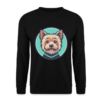Norfolk Terrier Dog Breed Cartoon Kawaii Clipart - Unisex Sweatshirt - black - Front - Alina (178cm) & Michal (187cm)