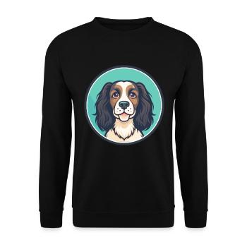 Norfolk Spaniel Dog Breed Cartoon Kawaii Clipart - Unisex Sweatshirt - black - Front - Alina (178cm) & Michal (187cm)