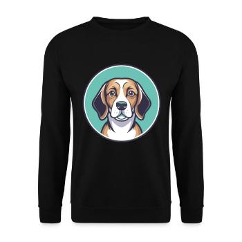 Nordland Beagle Hunderasse Karikatur Kawaii Haustier - Unisex Pullover - Schwarz - Vorne - Alina (178cm) & Michal (187cm)