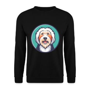 Vieux chien de berger anglais chien race dessin animé Kawaii animal de compagnie - Sweat-shirt Unisexe - noir - Devant - Alina (178cm) & Michal (187cm)