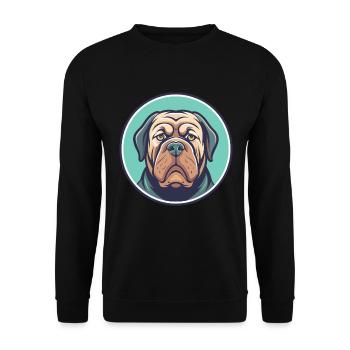 Neapolitanische Dogge Hunderasse Karikatur Kawaii - Unisex Pullover - Schwarz - Vorne - Alina (178cm) & Michal (187cm)