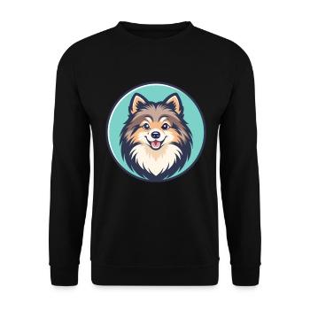 Nordic Spitz Dog Breed Cartoon Kawaii Clipart Pet - Unisex Sweatshirt - black - Front - Alina (178cm) & Michal (187cm)