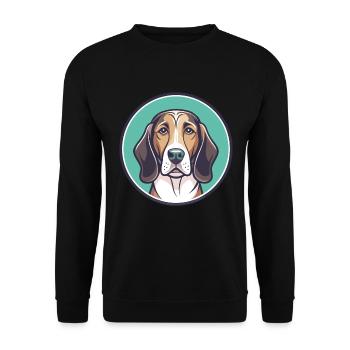 Norman Hound Chien Race Dessin animé Kawaii Clipart Animal de compagnie - Sweat-shirt Unisexe - noir - Devant - Alina (178cm) & Michal (187cm)