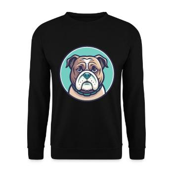Vieux bouledogue anglais chien race drôle dessin animé Kawaii - Sweat-shirt Unisexe - noir - Devant - Alina (178cm) & Michal (187cm)