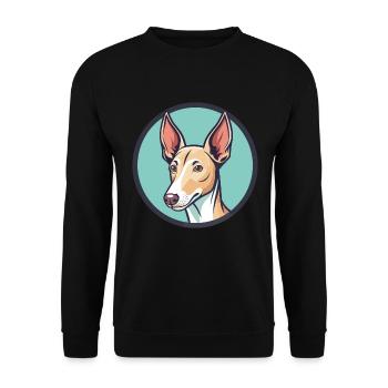 Podenco Ibicenco Chien Race Dessin animé Kawaii Clipart - Sweat-shirt Unisexe - noir - Devant - Alina (178cm) & Michal (187cm)