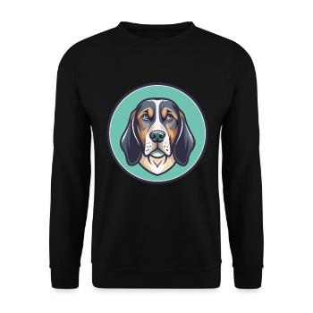 Chien de chasse polonais Race Dessin animé Kawaii Clipart Animal de compagnie - Sweat-shirt Unisexe - noir - Devant - Alina (178cm) & Michal (187cm)
