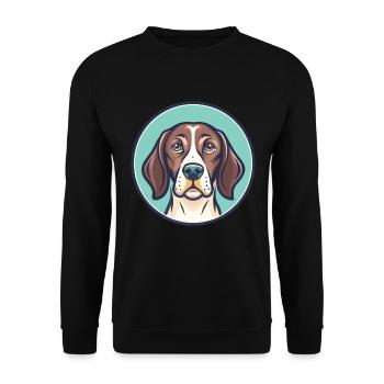Chien d’arrêt portugais race dessin animé Kawaii - Sweat-shirt Unisexe - noir - Devant - Alina (178cm) & Michal (187cm)