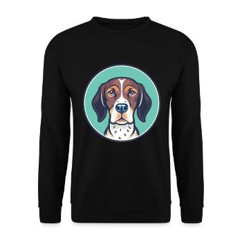 Vieux chien d’arrêt danois race dessin animé Kawaii - Sweat-shirt Unisexe - noir - Devant - Alina (178cm) & Michal (187cm)