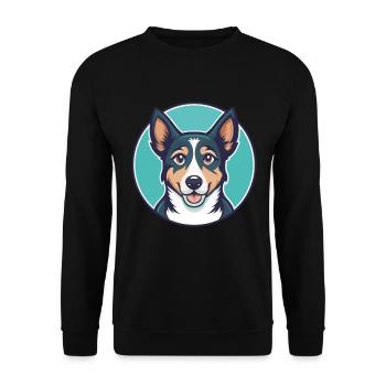 Owczarek Podhalanski Hunderasse Cartoon Kawaii Haustier - Unisex Pullover - Schwarz - Vorne - Alina (178cm) & Michal (187cm)