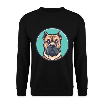 Perro De Presa Canario Hunderasse Cartoon Kawaii - Unisex Pullover - Schwarz - Vorne - Alina (178cm) & Michal (187cm)