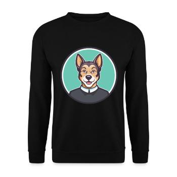 Pastor Garafiano Hunderasse Cartoon Kawaii Clipart - Unisex Pullover - Schwarz - Vorne - Alina (178cm) & Michal (187cm)