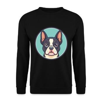 Petit Bleu De Gascogne Dog Breed Cartoon Kawaii - Unisex Sweatshirt - black - Front - Alina (178cm) & Michal (187cm)
