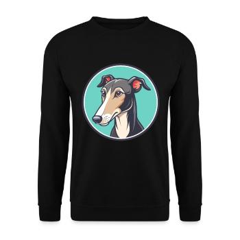 Lévrier polonais chien race dessin animé Kawaii Clipart - Sweat-shirt Unisexe - noir - Devant - Alina (178cm) & Michal (187cm)
