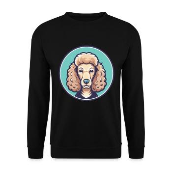 Caniche chien race dessin animé Kawaii Clipart animal de compagnie - Sweat-shirt Unisexe - noir - Devant - Alina (178cm) & Michal (187cm)