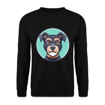 Patterdale Terrier Dog Breed Cartoon Kawaii - Unisex Sweatshirt - black - Front - Alina (178cm) & Michal (187cm)