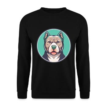 Pitbull Dog Breed Cartoon Character Kawaii Clipart - Unisex Sweatshirt - black - Front - Alina (178cm) & Michal (187cm)