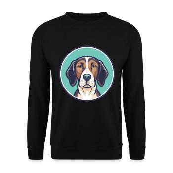 Pointer chien race dessin animé personnage Kawaii Clipart - Sweat-shirt Unisexe - noir - Devant - Alina (178cm) & Michal (187cm)