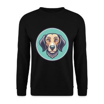 Polnische Jagdhunderasse Cartoon Kawaii Clipart - Unisex Pullover - Schwarz - Vorne - Alina (178cm) & Michal (187cm)