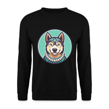 Polynesian Dog Breed Cartoon Kawaii Clipart Animal - Unisex Sweatshirt - black - Front - Alina (178cm) & Michal (187cm)