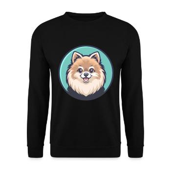 Pommersche Hunderasse Cartoon Kawaii Clipart Tier - Unisex Pullover - Schwarz - Vorne - Alina (178cm) & Michal (187cm)