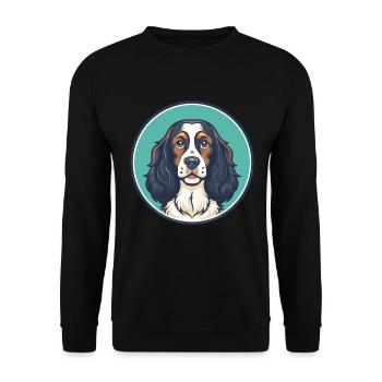 Pont Audemer Epagneul Chien Race Dessin Animé Kawaii Pet - Sweat-shirt Unisexe - noir - Devant - Alina (178cm) & Michal (187cm)