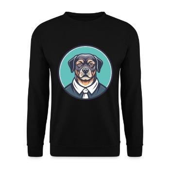 Portuguese Watchdog Dog Breed Funny Cartoon Kawaii - Unisex Sweatshirt - black - Front - Alina (178cm) & Michal (187cm)