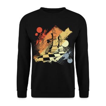 Schach Dame und König - Unisex Pullover - Schwarz - Vorne - Alina (178cm) & Michal (187cm)