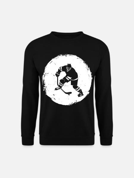 Eishockeyspieler Zeichnung - Unisex Pullover - Schwarz