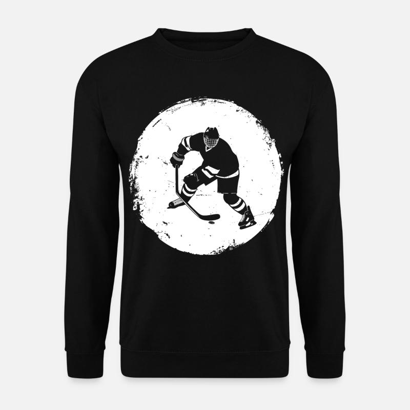 Eishockeyspieler Zeichnung - Unisex Pullover - Schwarz