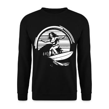Surfeur - Sweat-shirt Unisexe - noir - Devant - Alina (178cm) & Michal (187cm)