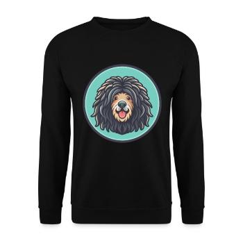 Puli chien race dessin animé Kawaii Clipart Illustration - Sweat-shirt Unisexe - noir - Devant - Alina (178cm) & Michal (187cm)