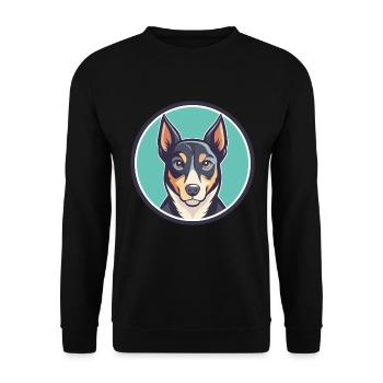 Rastreador Brasileiro Chien Race Dessin animé Kawaii Pet - Sweat-shirt Unisexe - noir - Devant - Alina (178cm) & Michal (187cm)
