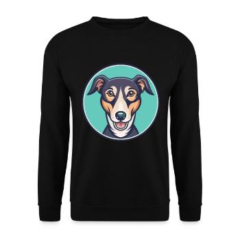 Rajapalayam Dog Breed Funny Cartoon Kawaii Clipart - Unisex Sweatshirt - black - Front - Alina (178cm) & Michal (187cm)