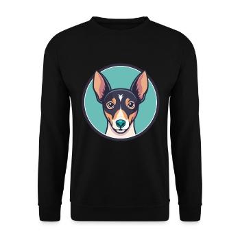 Ratonero Bodeguero Andaluz Dog Breed Funny Cartoon - Unisex Sweatshirt - black - Front - Alina (178cm) & Michal (187cm)