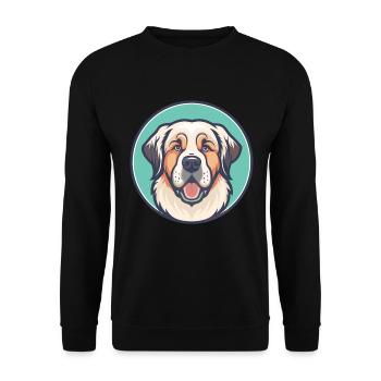Pyrenäen-Mastiff-Hunderasse Karikatur Kawaii Clipart - Unisex Pullover - Schwarz - Vorne - Alina (178cm) & Michal (187cm)
