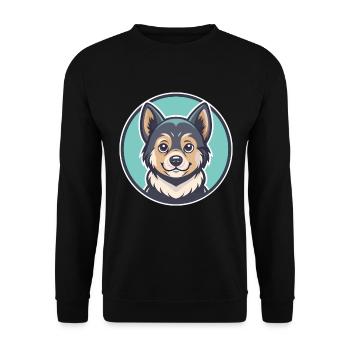 Russische Spielzeug Hund Rasse Lustige Karikatur Kawaii Clipart - Unisex Pullover - Schwarz - Vorne - Alina (178cm) & Michal (187cm)