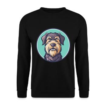 Terrier russe chien race dessin animé Kawaii Clipart - Sweat-shirt Unisexe - noir - Devant - Alina (178cm) & Michal (187cm)