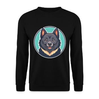 Schipperke Chien Race Dessin animé Kawaii Clipart Animal - Sweat-shirt Unisexe - noir - Devant - Alina (178cm) & Michal (187cm)