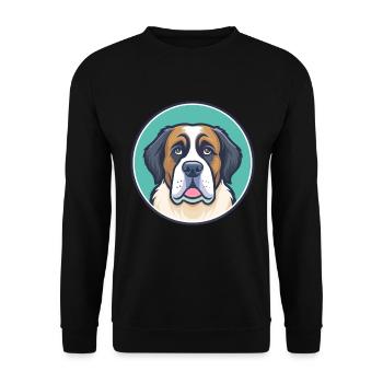 Saint Bernard Chien Race Dessin Animé Kawaii Clipart Animal de compagnie - Sweat-shirt Unisexe - noir - Devant - Alina (178cm) & Michal (187cm)