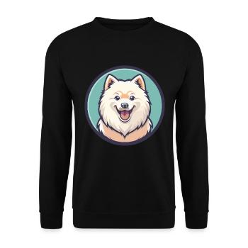 Samoyède Chien Race Dessin Animé Personnage Kawaii Clipart - Sweat-shirt Unisexe - noir - Devant - Alina (178cm) & Michal (187cm)