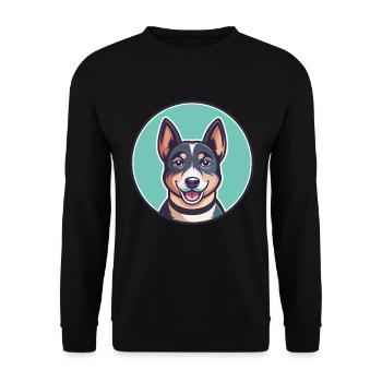 Sapsali Dog Breed Cartoon Character Kawaii Clipart - Unisex Sweatshirt - black - Front - Alina (178cm) & Michal (187cm)