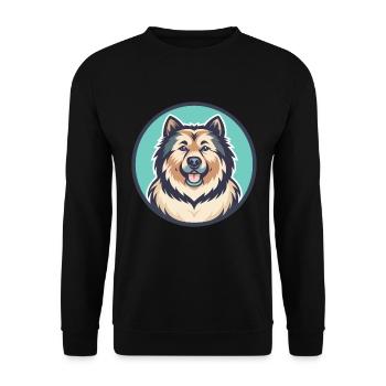 Sarplaninac Dog Breed Funny Cartoon Kawaii Clipart - Unisex Sweatshirt - black - Front - Alina (178cm) & Michal (187cm)