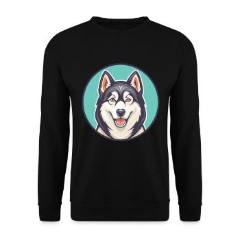 Husky sibérien chien race dessin animé Kawaii Clipart - Sweat-shirt Unisexe - noir - Devant - Alina (178cm) & Michal (187cm)