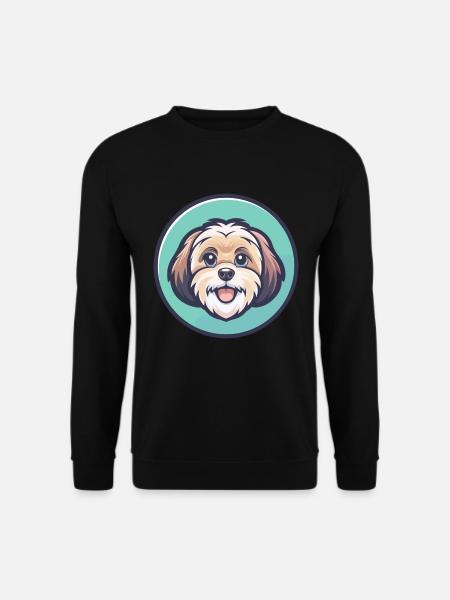 ShihPoo Dog Breed Cartoon Character Kawaii Clipart - Unisex Sweatshirt - black