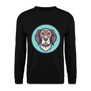 Slovaque Pointer à poil dur Chien race Dessin animé Animal de compagnie - Sweat-shirt Unisexe - noir - Devant - Alina (178cm) & Michal (187cm)