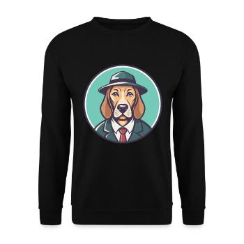 Sleuth Hound Dog Breed Cartoon Kawaii Clipart Pet - Unisex Sweatshirt - black - Front - Alina (178cm) & Michal (187cm)